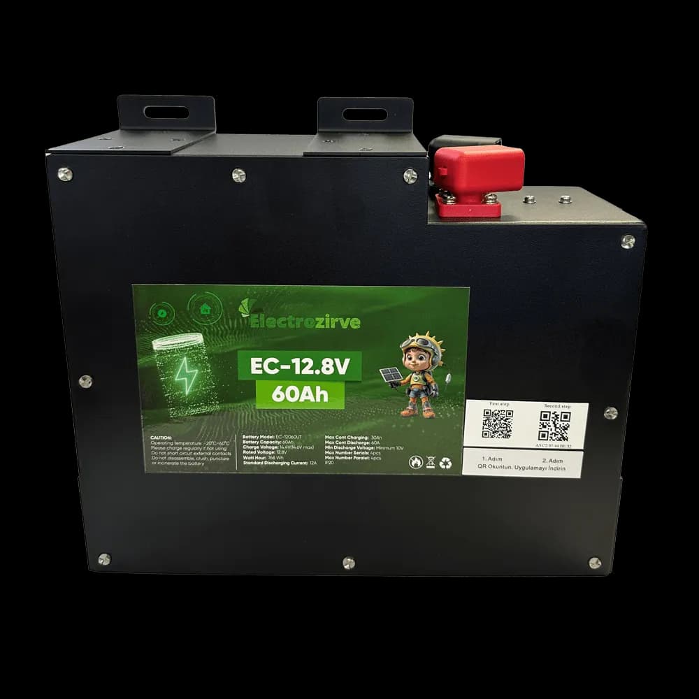 Electrozirve 12.8V 60/100/200Ah Slim Kasa Lityum (LiFePO4)